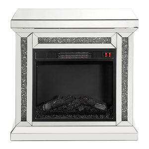 Noralie - 29" Fireplace - Mirrored & Faux Diamonds