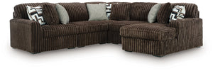 Midnight-Madness - Sectional Dark Brown 5 Pc. Right Arm Facing Corner Chaise Sectional