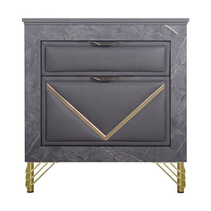 Symmetry - 2 Drawer Nightstand - Charcoal
