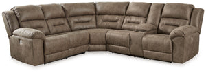 Ravenel - Power Reclining Sectional Pearl Silver 3 Pc. Power Reclining Sectional With Right Arm Facing Power Reclining Loveseat With Console