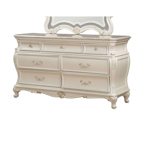 Chantelle - Dresser w/Granite Top Pearl White
