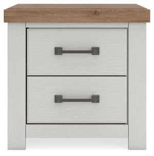 Savonport - Two Drawer Night Stand - White / Brown