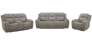 Penfield - Power Reclining Sofa Set Light Brown 3 Pc. Sofa, Loveseat, Recliner