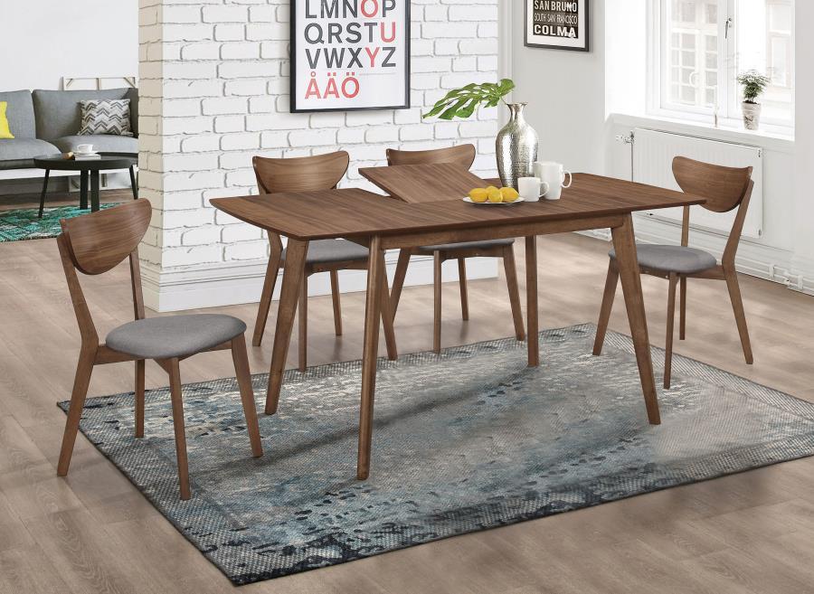 Alfredo - Butterfly Leaf Dining Set Dark Brown 5 Pc. Table, 4 Chairs