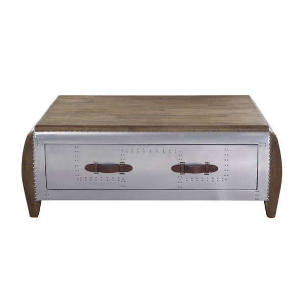Brancaster - Coffee Table - Antique Oak & Aluminum