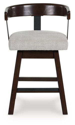 Haddigan - Upholstered Swivel Barstool (Set of 2) - Dark Brown