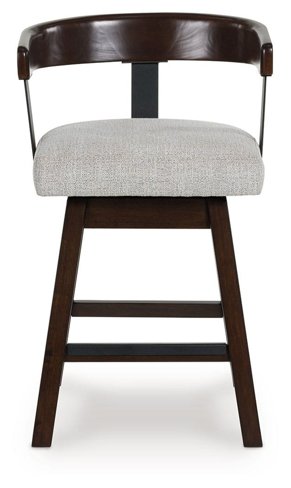 Haddigan - Upholstered Swivel Barstool (Set of 2) - Dark Brown
