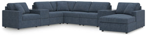 Modmax - Ink - Sectional Blue 8 Pc. Sectional With Raf Corner Chaise And Storage Consoles