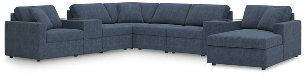 Modmax - Ink - Sectional Blue 8 Pc. Sectional With Raf Corner Chaise And Storage Consoles