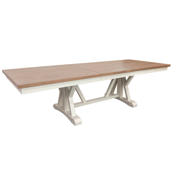 Americana Modern Dining - Trestle Dining Table With Extensions - Cotton