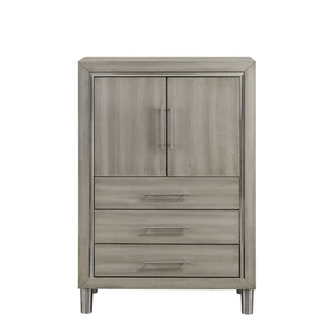 Lennox - Door Chest With Shoe Storage & LED Light - Gray