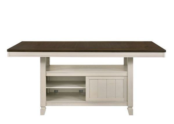 Tasnim - Counter Height Table - Oak & Antique White Finish