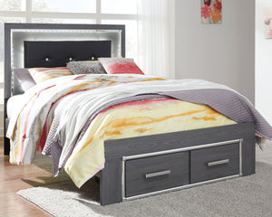 Lodanna - Panel Bed Gray Full Storage