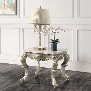 Miliani - Table With Marble Top Pearl Silver End Tables