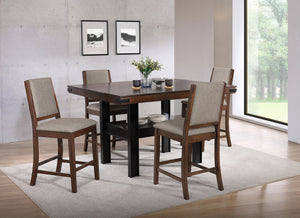 Patterson - Counter Height Dining Set Dark Brown 5 Pc. Table, 4 Chairs