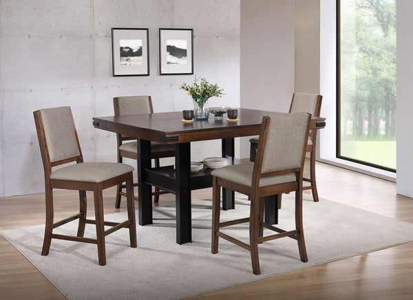Patterson - Counter Height Dining Set Dark Brown 5 Pc. Table, 4 Chairs