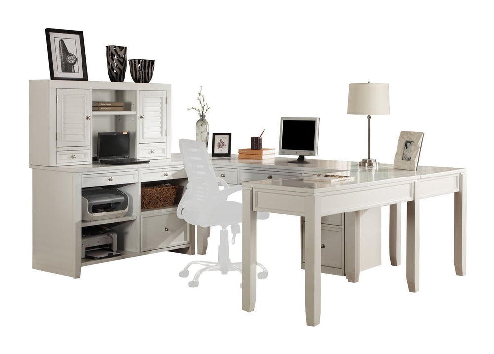 Boca - U Shape Desk With Credenza File And Hutch - Cottage White