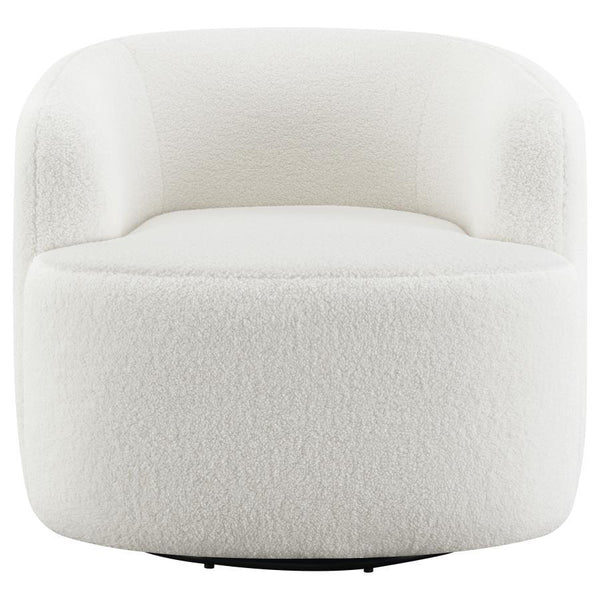 Hudson - Faux Sheepskin Upholstered Swivel Chair - Natural