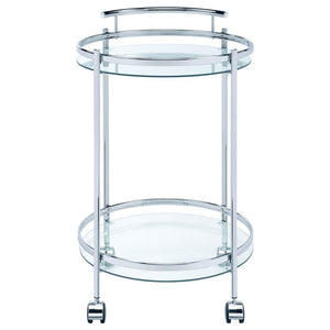 Chrissy - Round Glass Shelf Metal Bar Cart