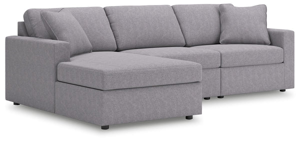 Modmax - Granite - Sectional Gray 3 Pc. Sectional With Laf Corner Chaise