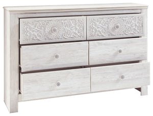 Paxberry - Whitewash - Six Drawer Dresser - Medallion Drawer Pulls