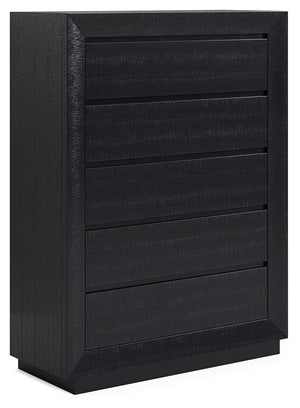 Londer - Five Drawer Chest - Black