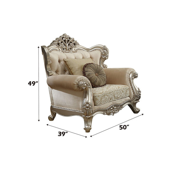 Bently - Chair With 2 Pillows (Same Lv01581) - Fabric & Champagne