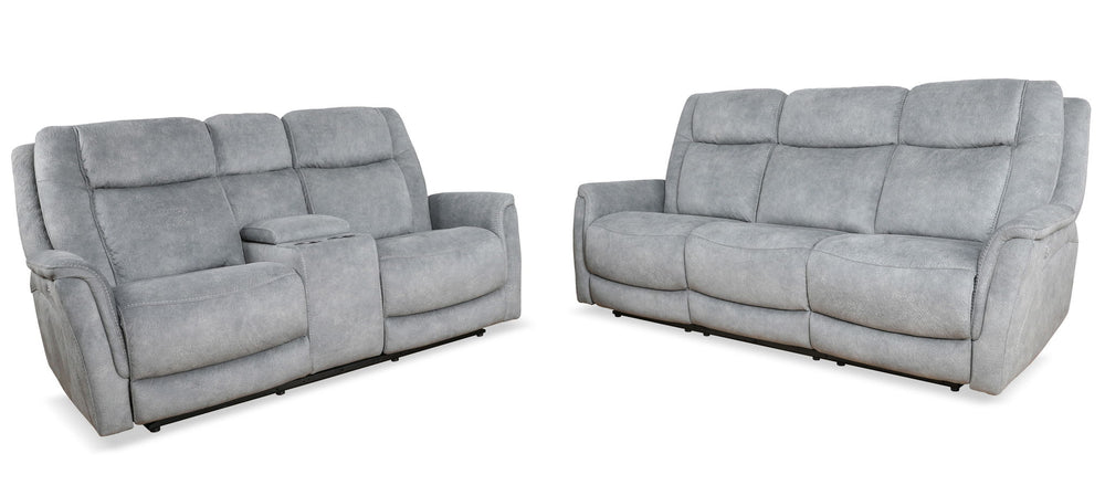 Linus - Power Reclining Sofa Set Hudson Gray 3 Pc. Sofa, 2 Recliners