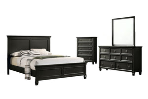 Tamarack - Bedroom Set Black 4 Pc. Bed, Dresser, Mirror, Chest King