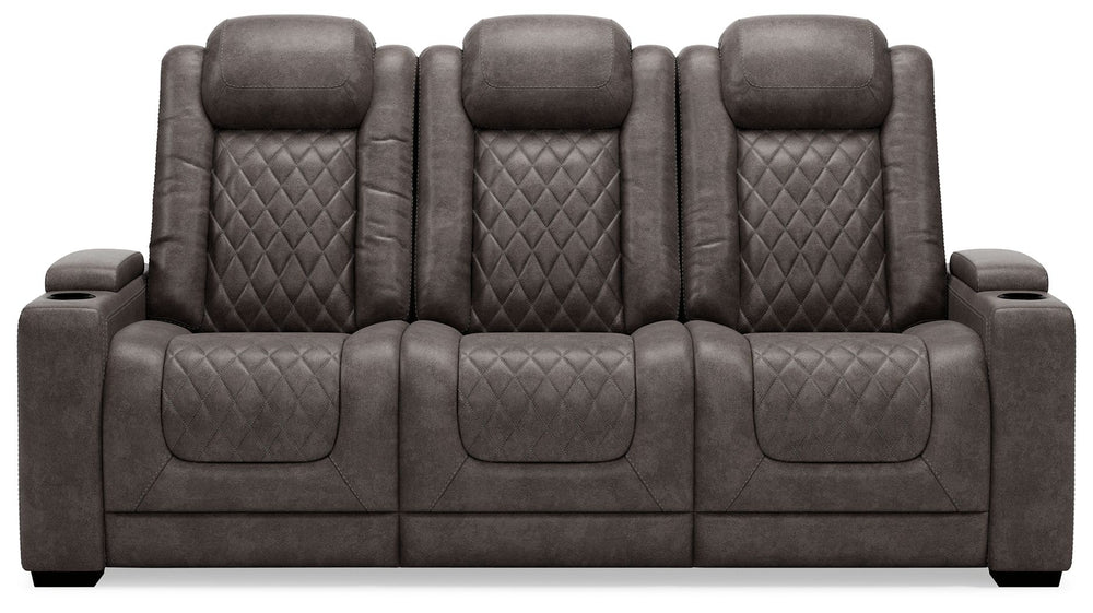 HyllMont - Gray - PWR REC Sofa with ADJ Headrest