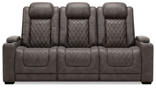 HyllMont - Gray - PWR REC Sofa with ADJ Headrest