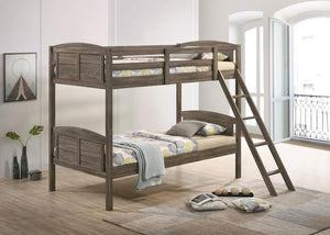 Flynn - Wood Bunk Bed With Mattress Dark Brown