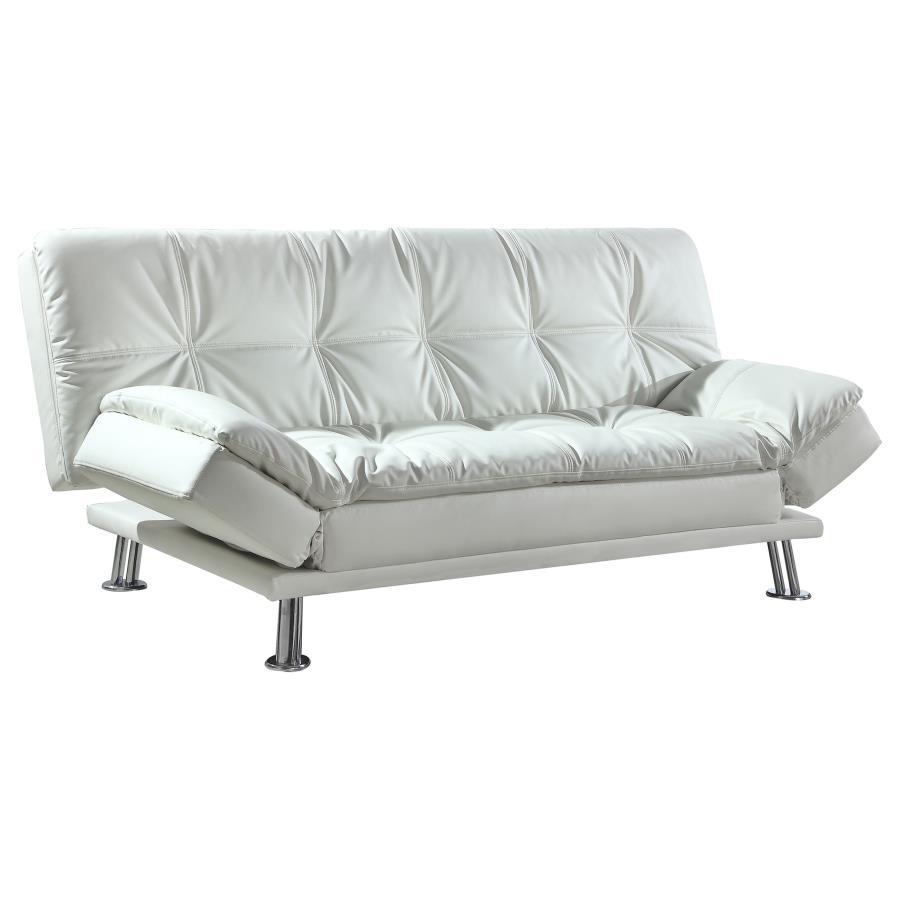 Dilleston - Upholstered Tufted Convertible Sofa Bed White