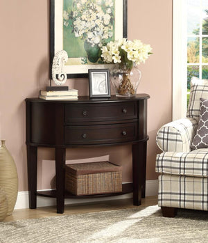 Diane - 2-Drawer Demilune Entryway Console Table - Cappuccino