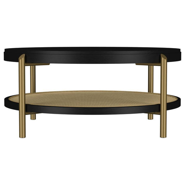 Arini - Round Coffee Table With Storage Shelf