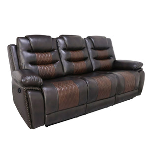 Nikko - Sofa With Dual Recliner Dark Brown Power Reclining