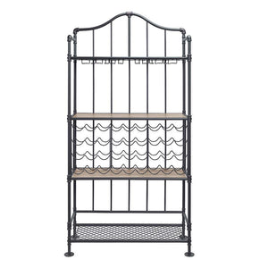 Edina - Wine Rack - Oak & Sandy Black