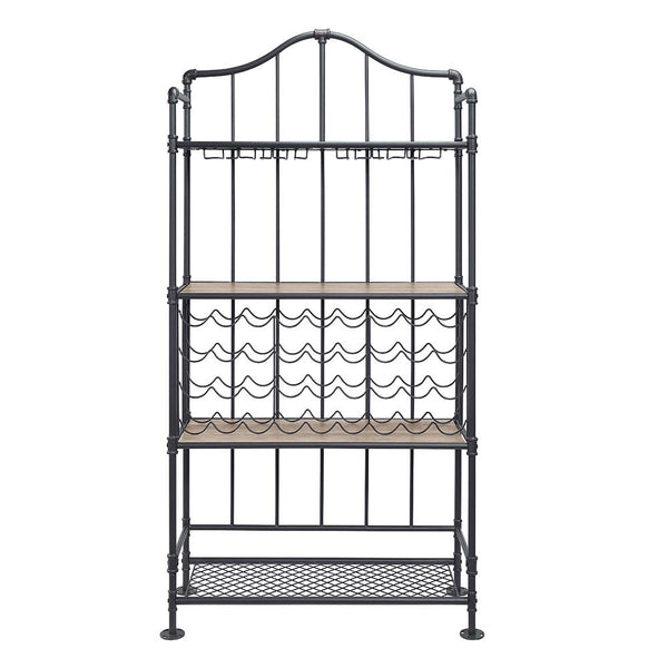 Edina - Wine Rack - Oak & Sandy Black