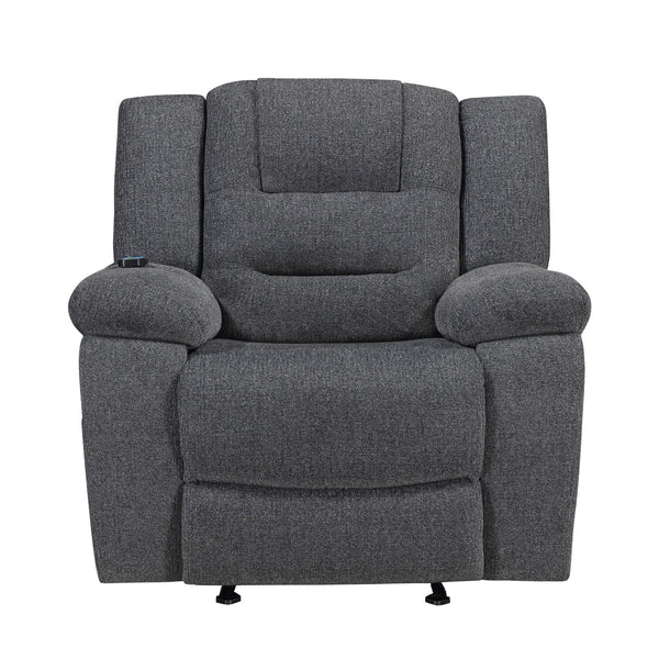 Redondo - Glider Recliner With Heat, Massage, Power - Dark Gray