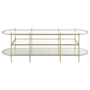 Zaba - TV Stand - Glass Top & Silver