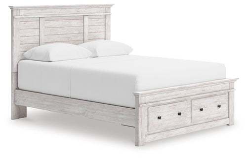 Makidern - Panel Storage Bed With Storage Footboard