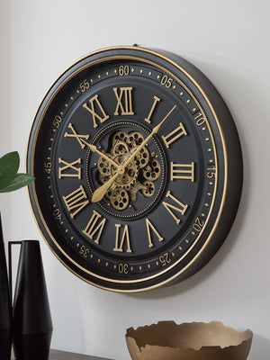 Dairton - Black / Gold Finish - Wall Clock