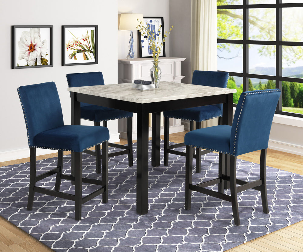 Lennon - 5 Piece Counter Height Table - Blue