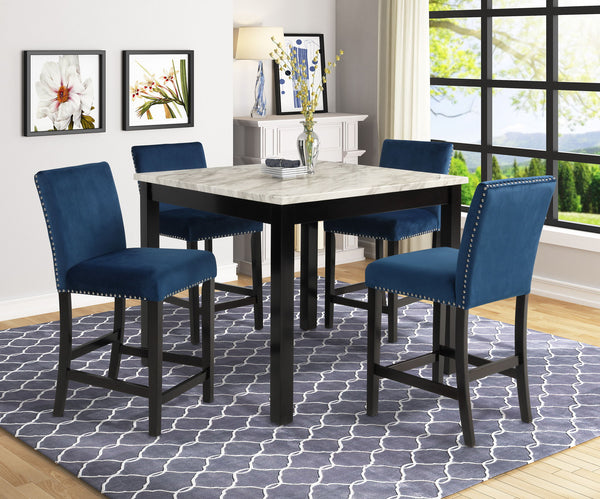 Lennon - 5 Piece Counter Height Table - Blue