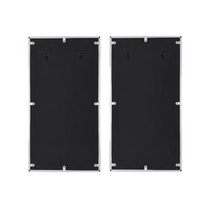 Chafik - Accent Mirror (Set of 2) - Mirrored, Natural Oak & Chrome