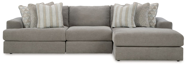 Avaliyah - Sectional Dark Gray 3 Pc. Right Arm Facing Corner Chaise Sectional