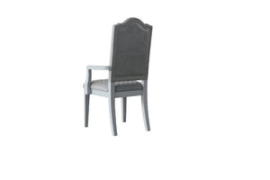 House Marchese - Arm Chair (Set of 2) - Two Tone Gray Fabric & Pearl Gray