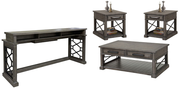Sundance - Cocktail Table Set Dark Gray 4 Pc. Cocktail Table, 2 End Tables, Console Table