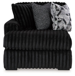 Midnight-Madness - Sectional Black 3 Pc. Left Arm Facing Corner Chaise Sectional