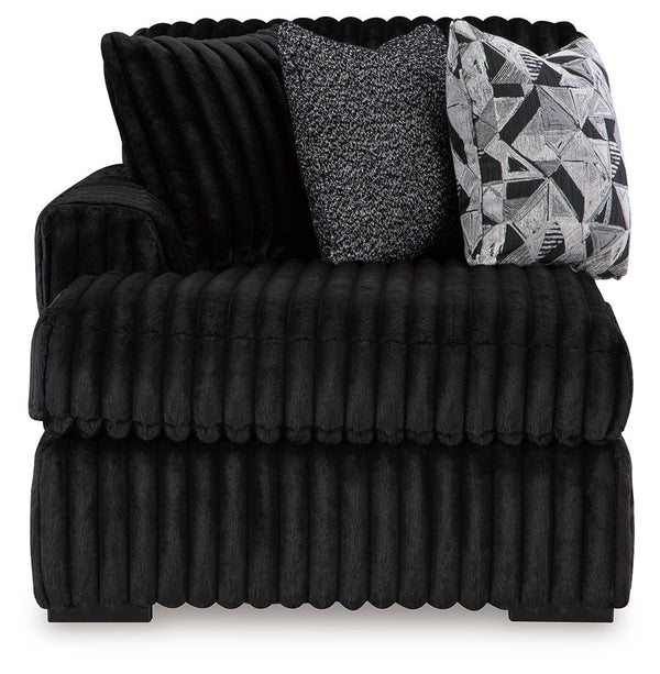 Midnight-Madness - Sectional Black 3 Pc. Left Arm Facing Corner Chaise Sectional